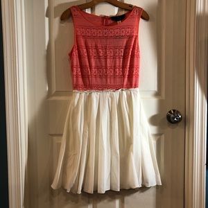 Coral and White Summer Dress